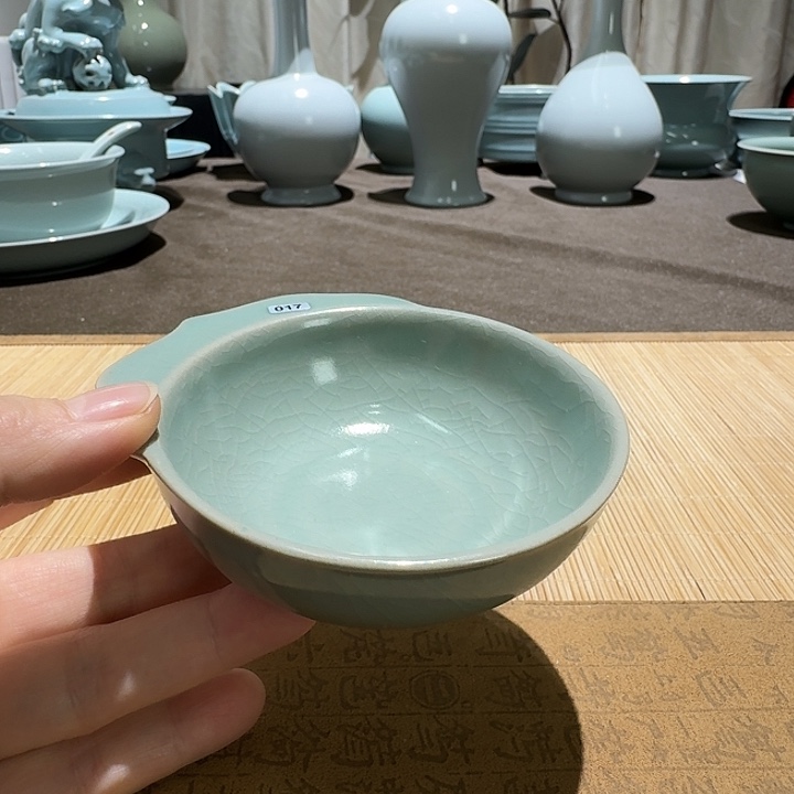 陶摆件全手工，羽觞杯