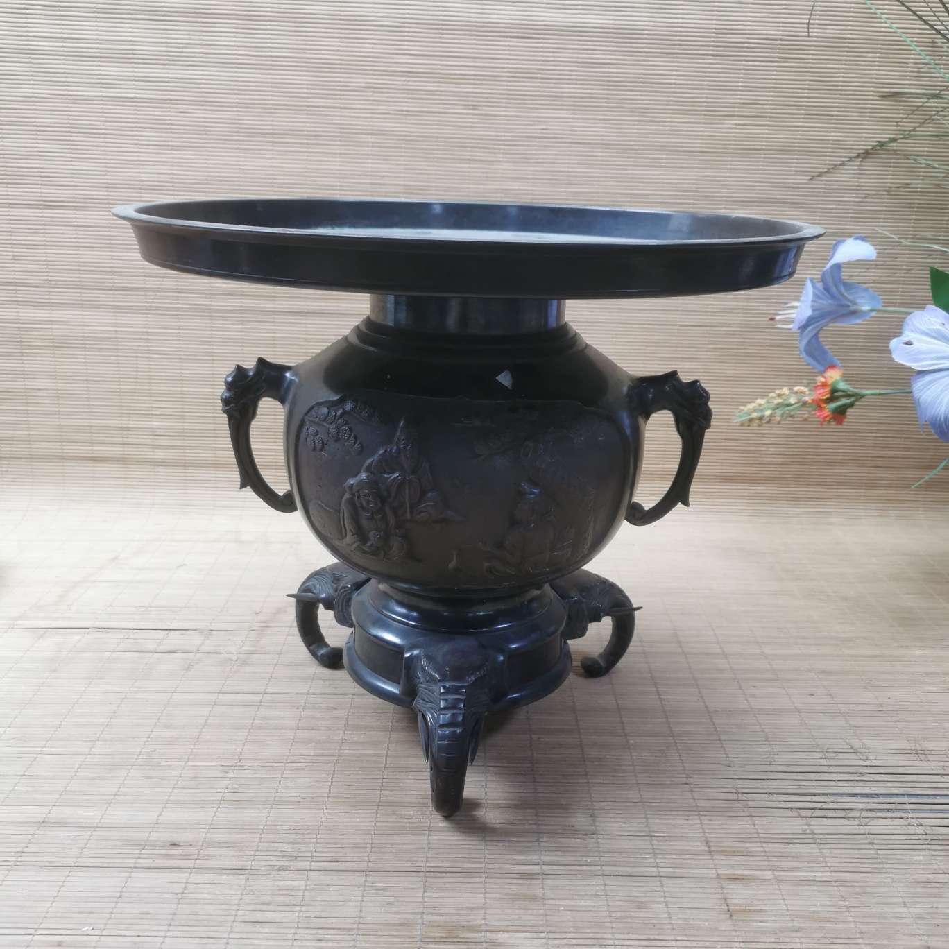 339号6-5铜制薄端摆件礼品茶周边磨痕价格详询重7081克