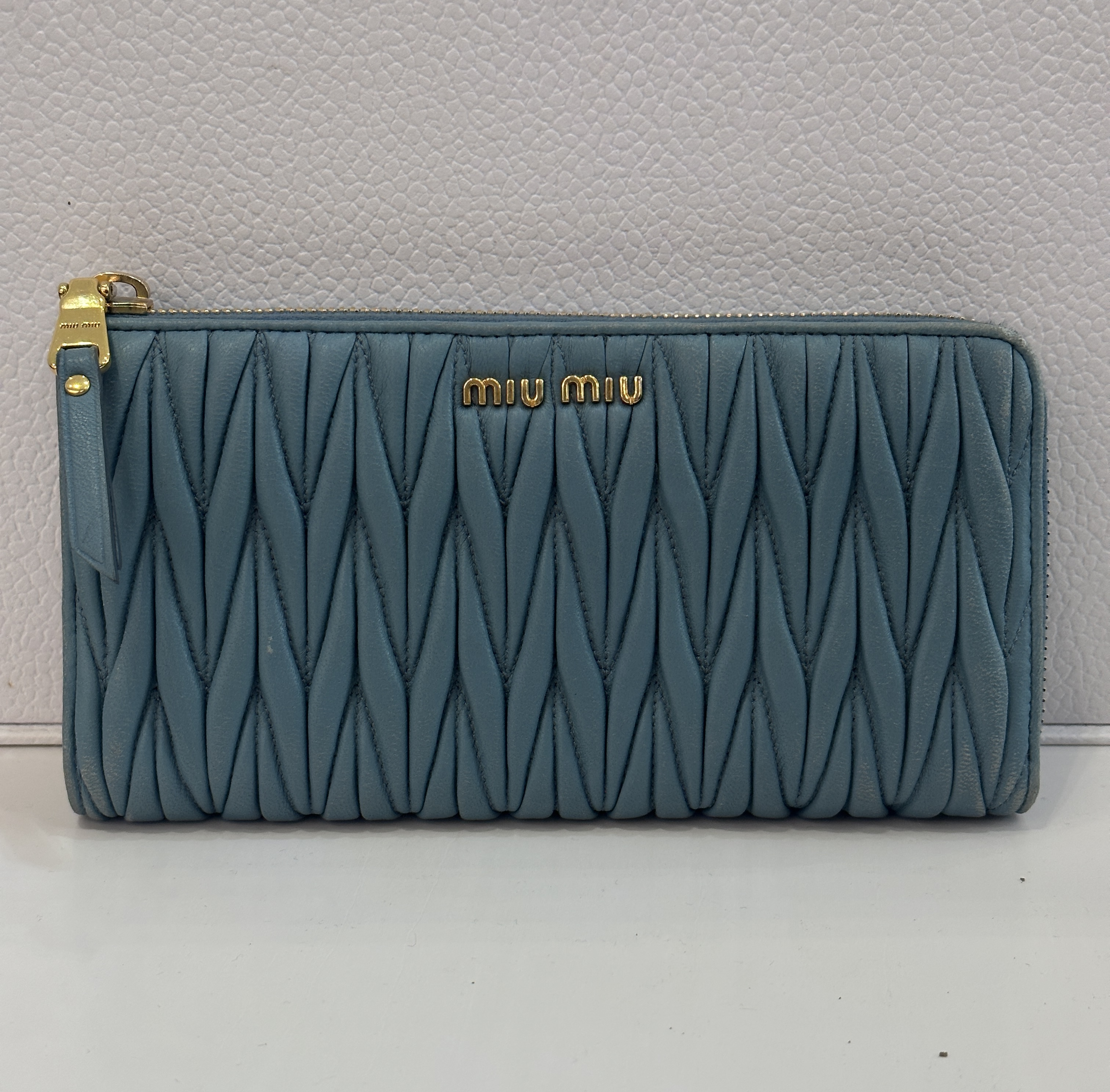 95新 MIU MIU/缪缪 缪缪蓝色钱包