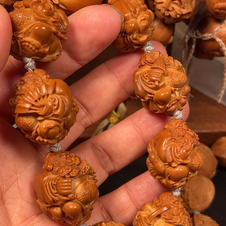 橄榄核手串/手链大*橄榄核雕刻2.4钟馗