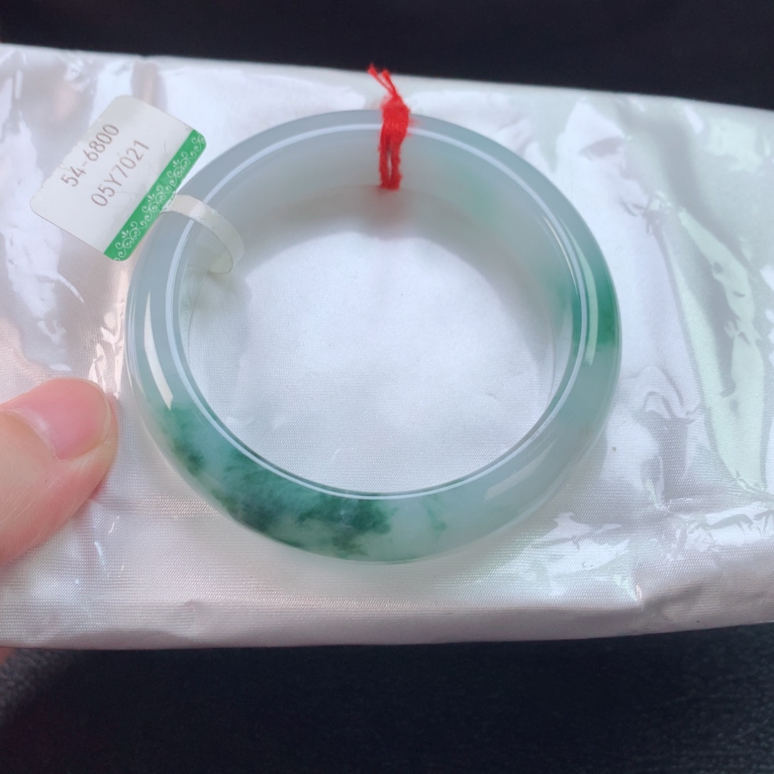 未镶嵌手镯翡翠缅甸天然翡翠手镯54圈口