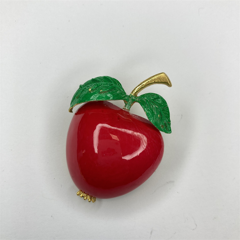 合金胸针 红色珐琅苹果胸针2-27【2070118-008】