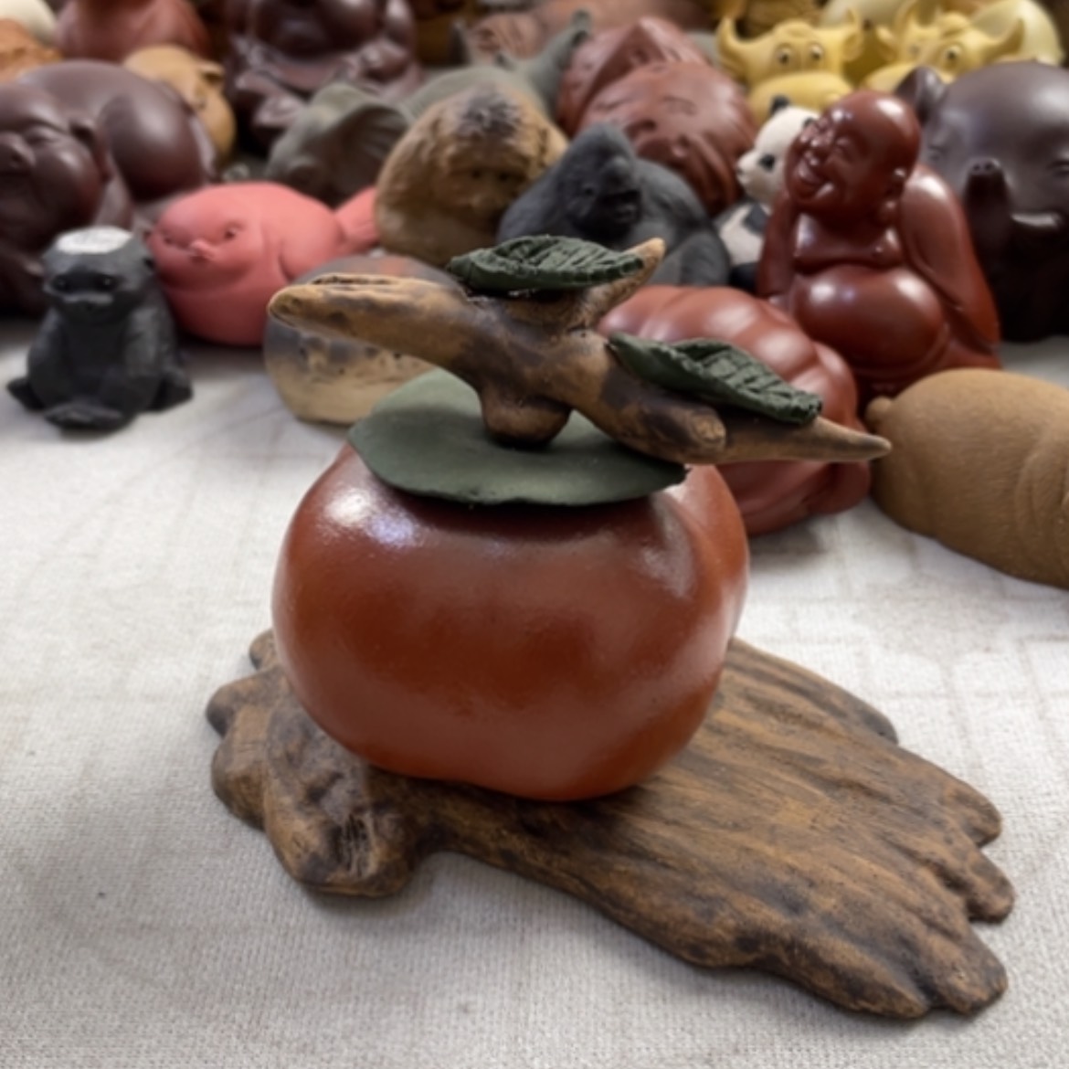 【闪购商品】紫砂茶宠a***c紫砂柿子