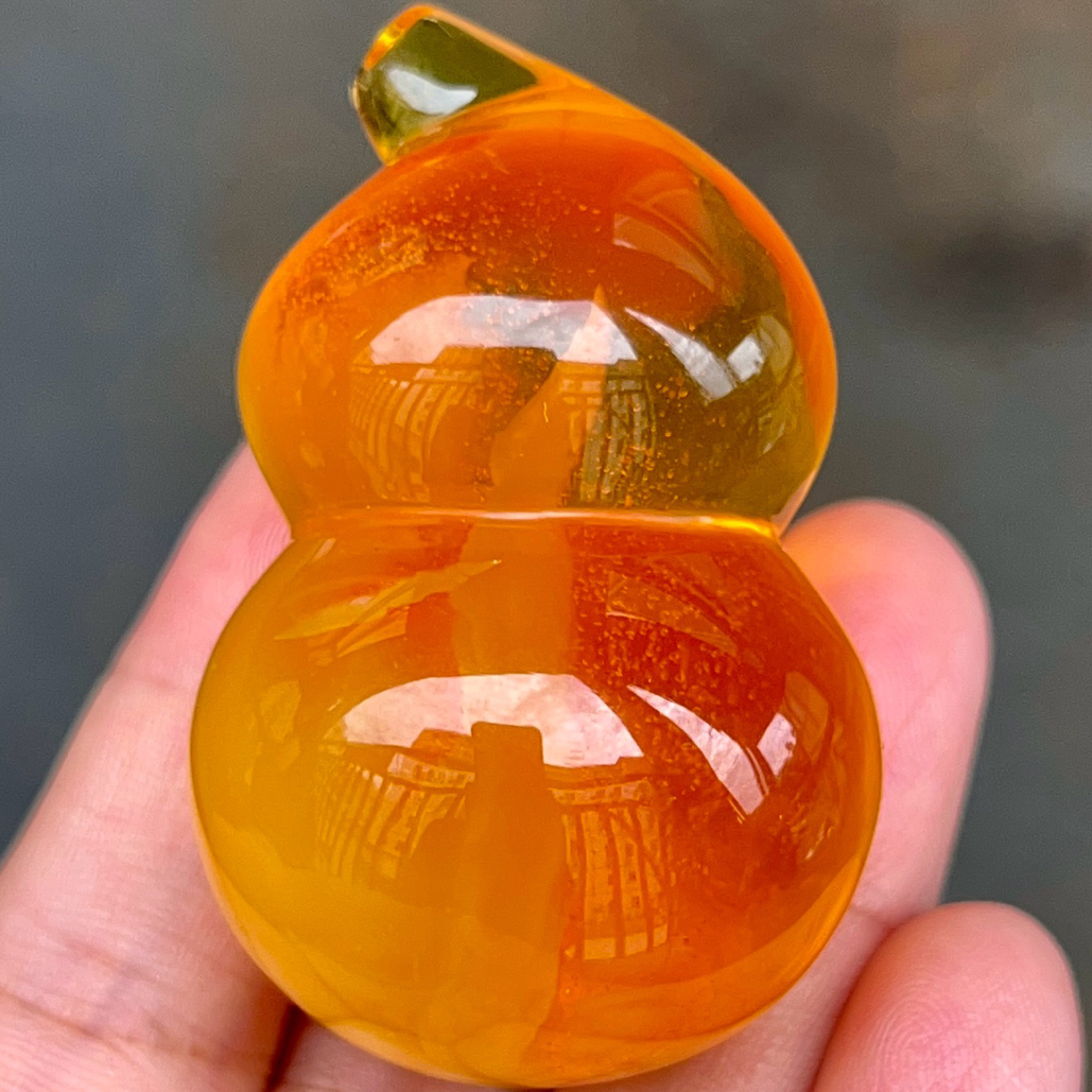 焦皮料橘红金沙立体葫芦