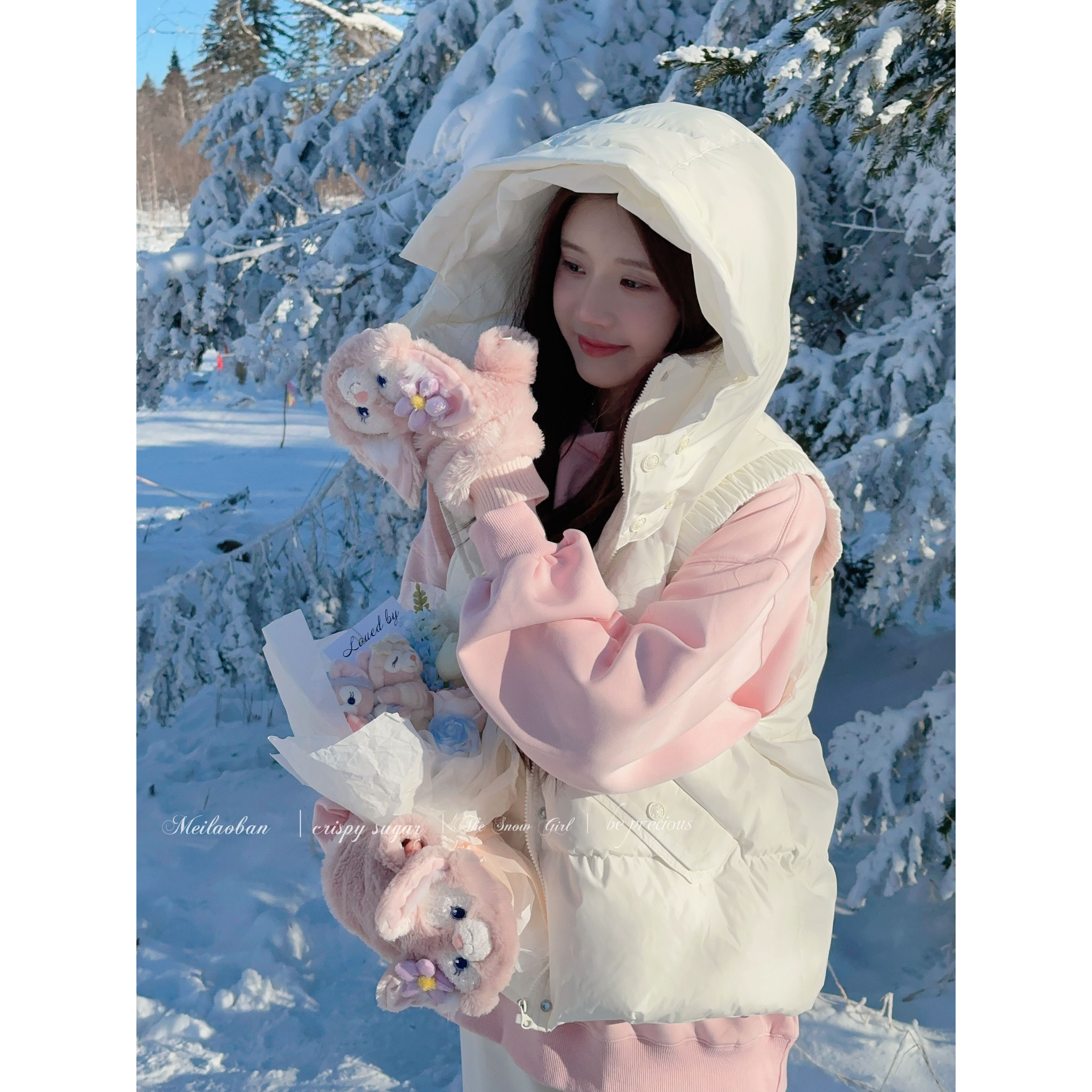 妖精的美美 【椰奶面包】冬季连帽羽绒马甲