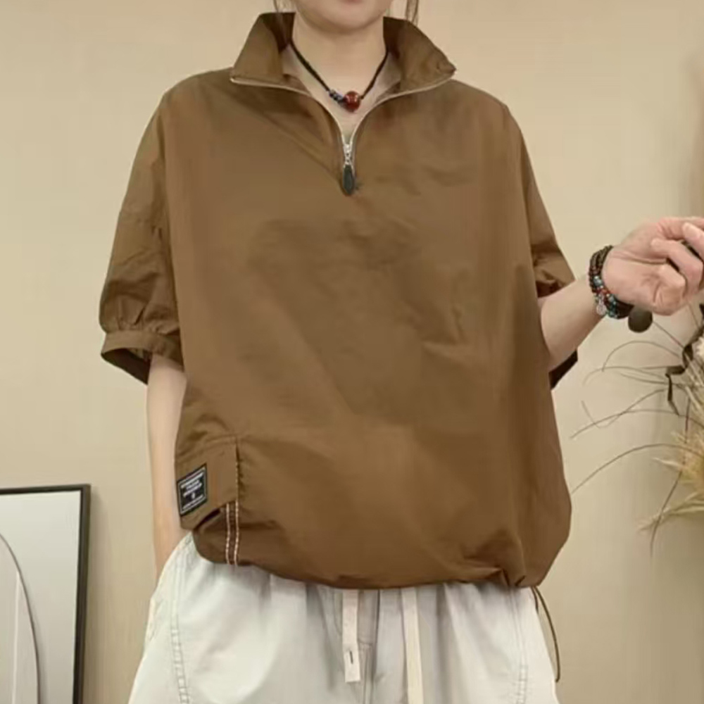 夏季新款t恤套头短款超薄凉快短袖T恤时尚宽松休闲百搭洋气上衣
