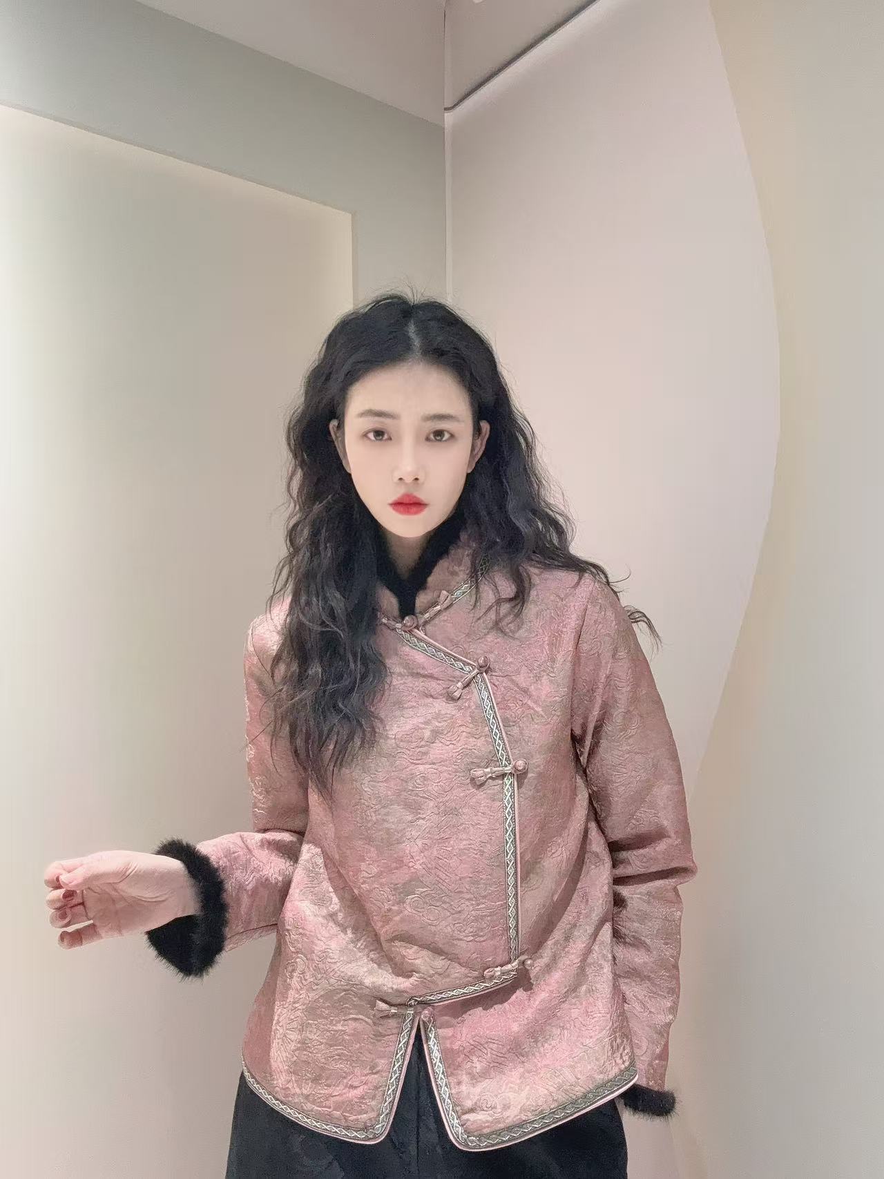 九月 花信年华   款新中式人丝浮光锦加棉加厚中国风外套建议手洗