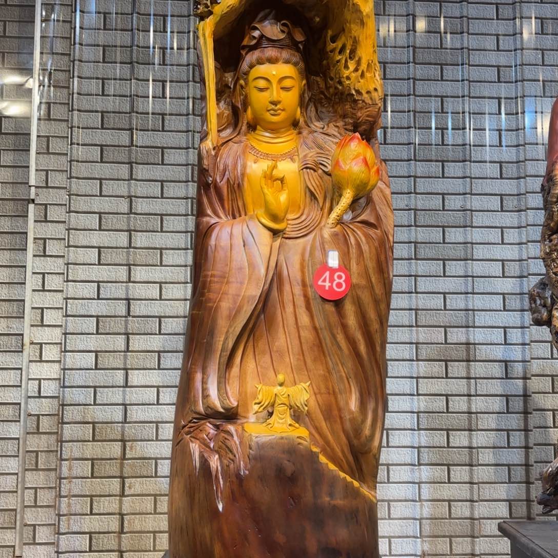 小***总香樟木香樟木材质南海观音206 54 54《不上楼不入户》