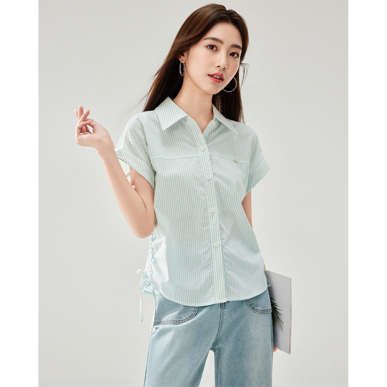 IEF/爱依服上衣2025夏季新款韩版甜美减龄休闲风通勤百搭衬衫