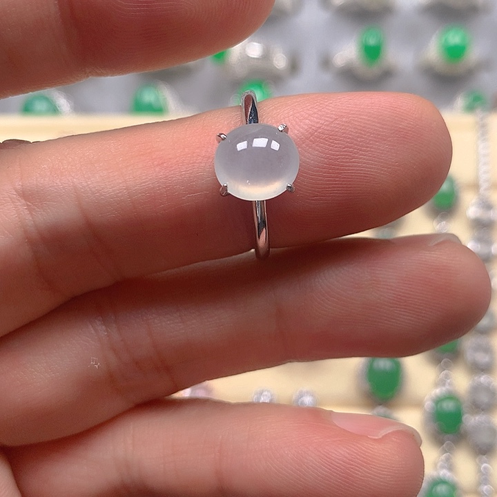 【闪购商品】翡翠戒指银S925镶嵌翡翠戒指