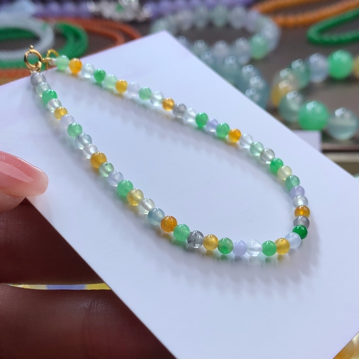 翡翠手链未镶嵌冰多宝卡3➕