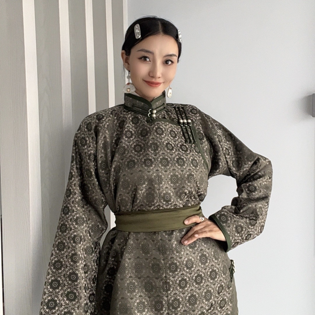 【丝棱锆】传统单里衬复古蒙古袍民族风四季款