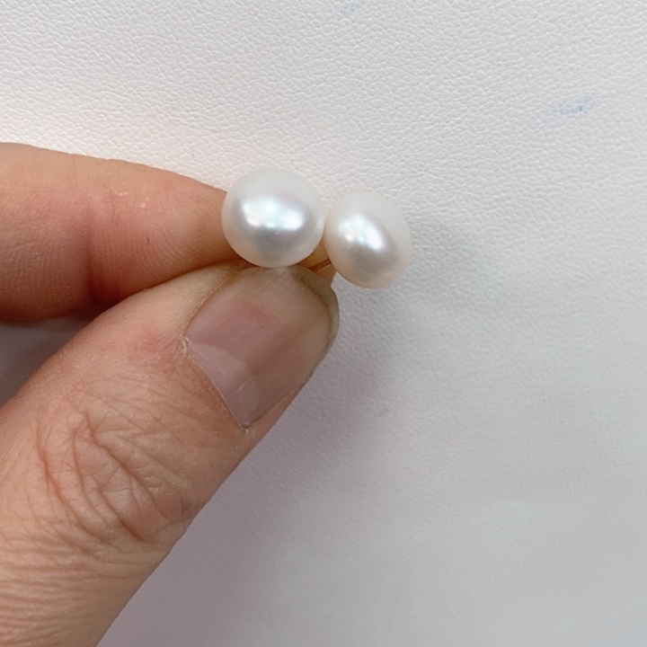 淡水珍珠耳饰银S925镶嵌
