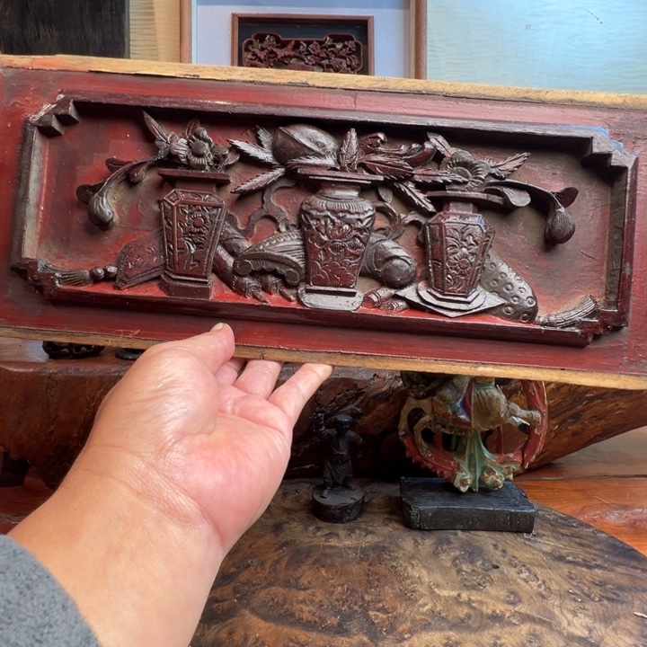 梅***堂木浙江木雕博古摆件