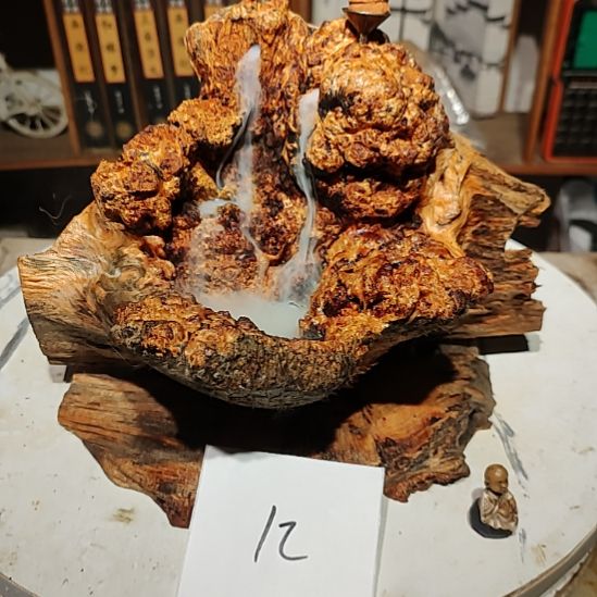 初***负松木12北沉香琥珀木天然造型山水摆件