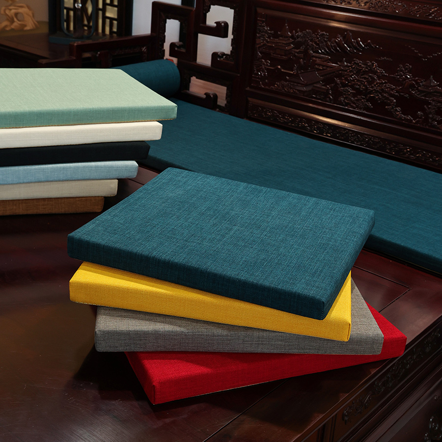 【纯色麻布】简约椅子坐垫屁股垫红木沙发垫靠枕防滑垫圈椅海绵垫子