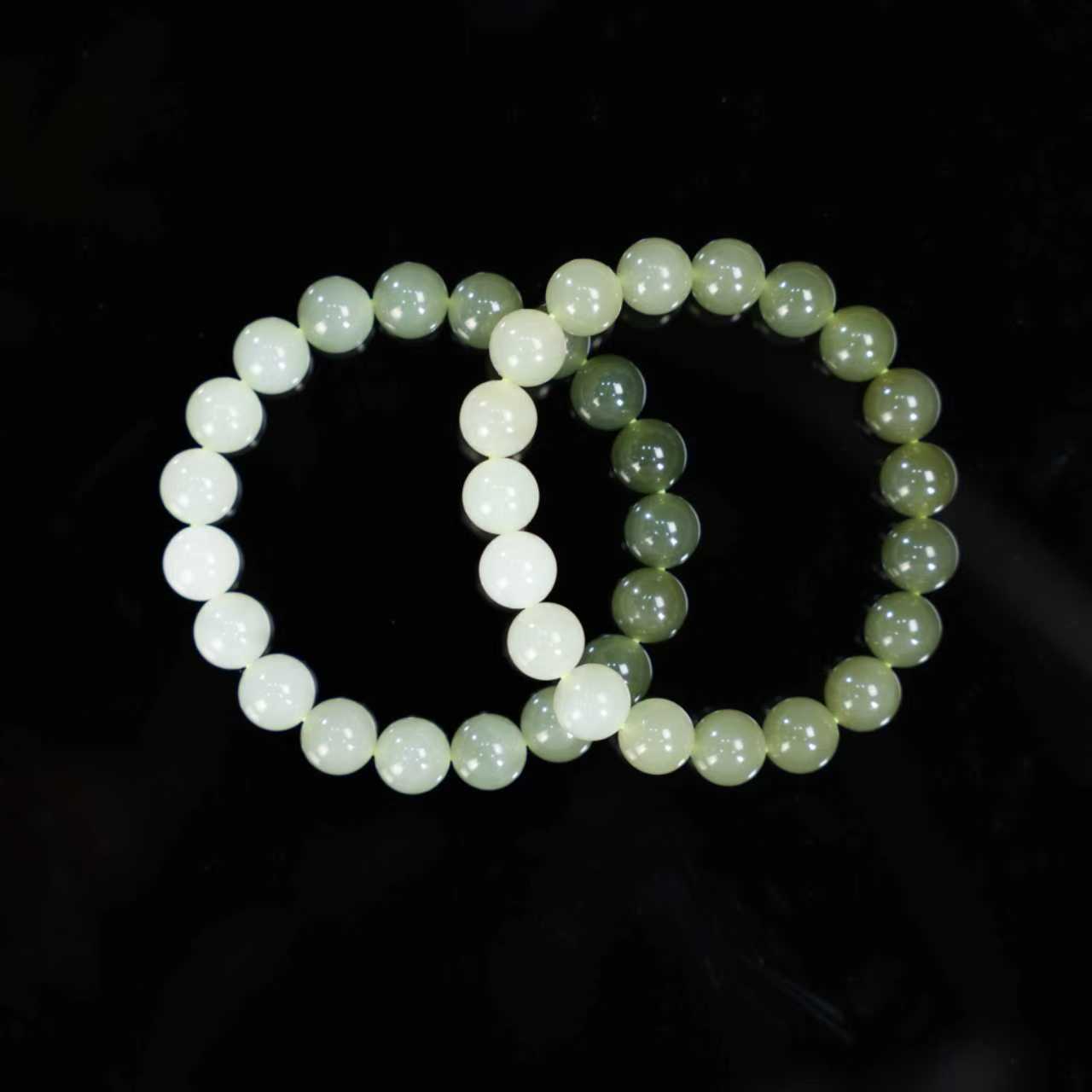 【壹芳珠宝】天然原矿和田玉晴水渐变单圈10mm（多样性发货一件）