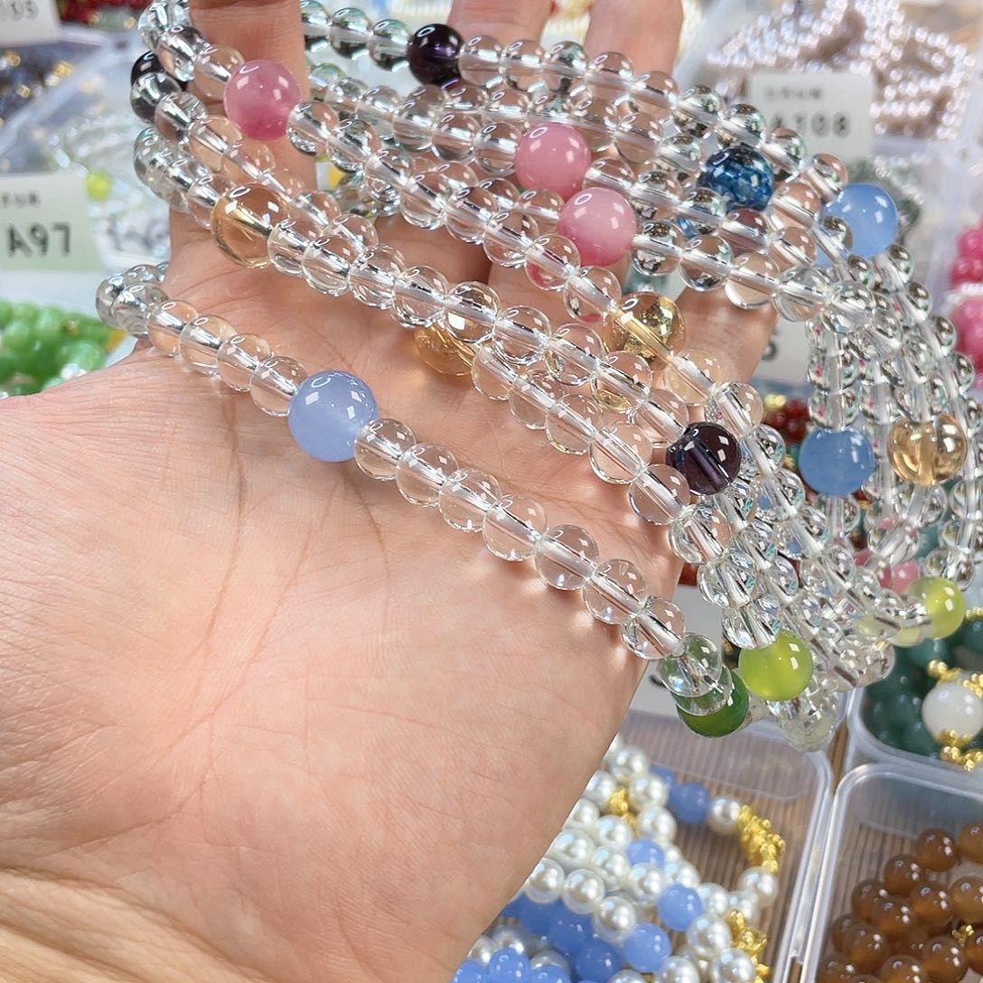 檀香木手串银S925镀金镶嵌