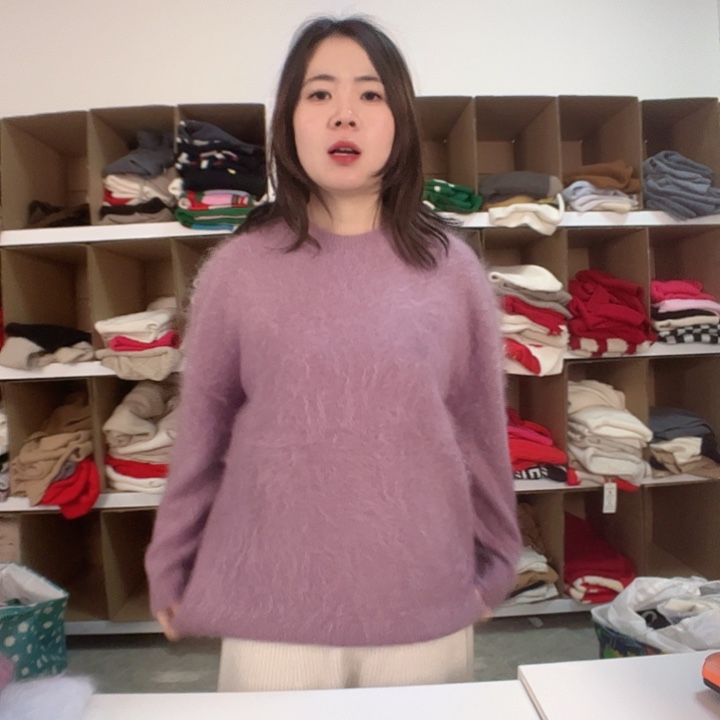 紫色拉绒纯山羊绒假一赔三