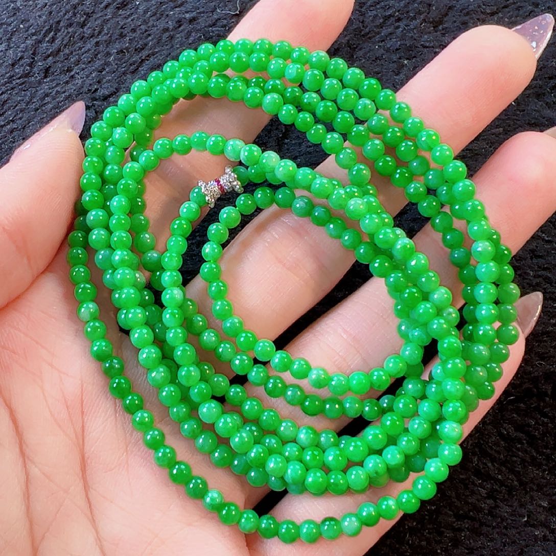 翡翠颈饰18K金镶嵌签收后24小时鉴赏期