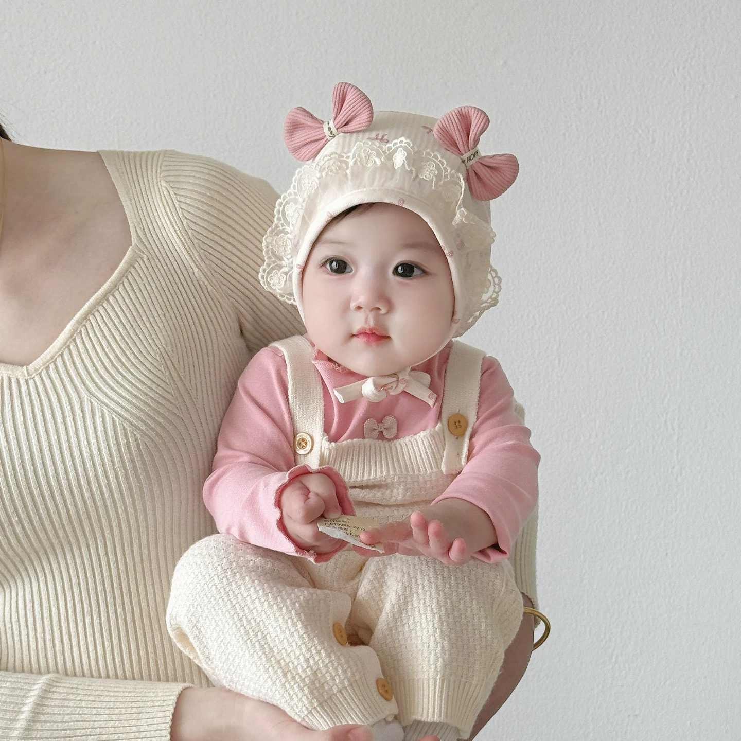 婴儿帽子秋冬护耳帽韩版洋气公主帽婴幼儿保暖宫廷帽小月龄宝宝帽