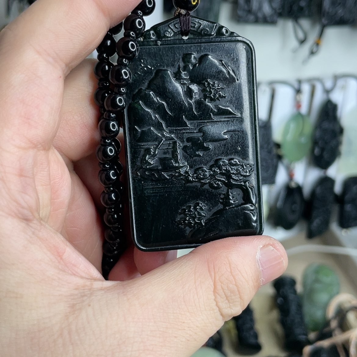 【闪购商品】岫玉颈饰未镶嵌钿*山水