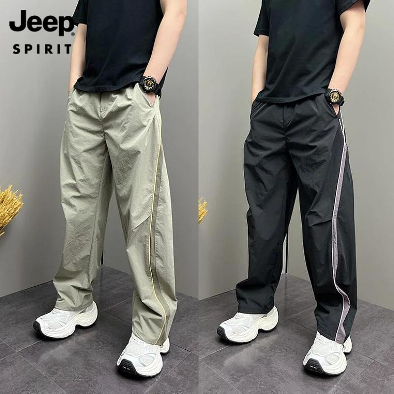 JEEPSPIRIT吉普2026年夏季薄款潮牌韩版宽松哈伦美式阔腿裤子男