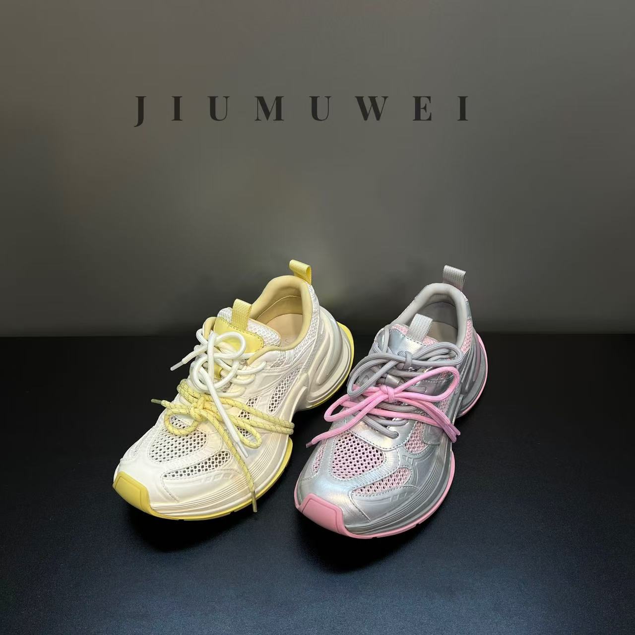 JIUMUWEI 【跃影活力】网纱厚底老爹鞋1875  2516-52
