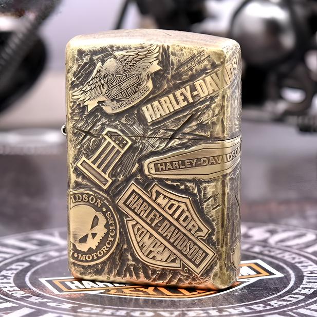 Zippo打火机黄铜盔甲千语哈雷十一章 手工立体浮雕煤油防风DYJ1