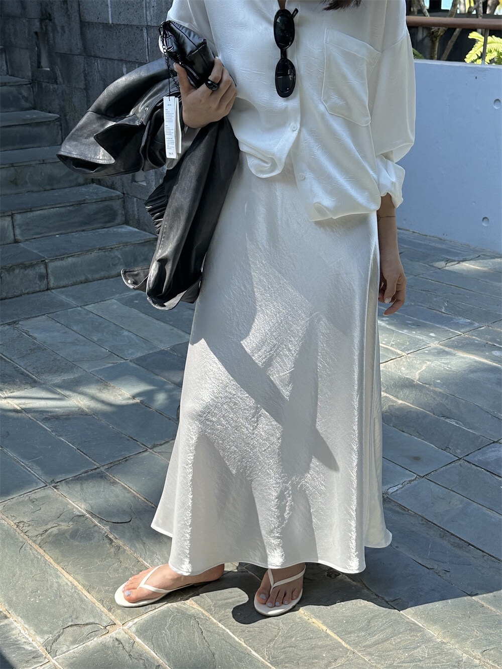 高腰显瘦中长款半身裙女气质缎面包臀鱼尾长裙2025春夏季垂感裙子