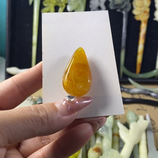 蛇纹石玉岫玉发簪未镶嵌今**拥