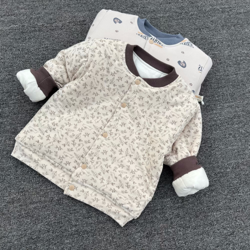 2025新款儿童时尚棉衣冬季满印棉服居家内胆百搭校服神器