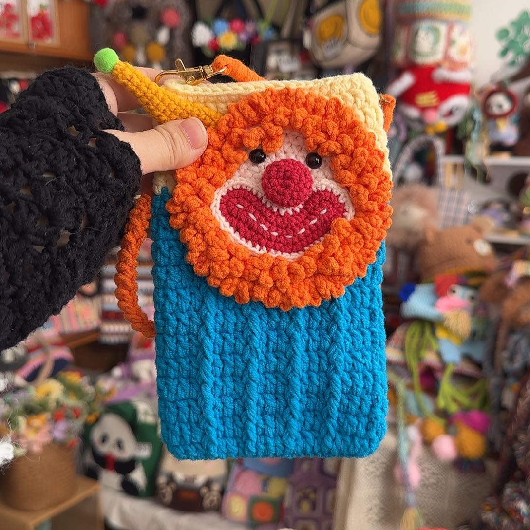 织物蓝色小丑手机包25