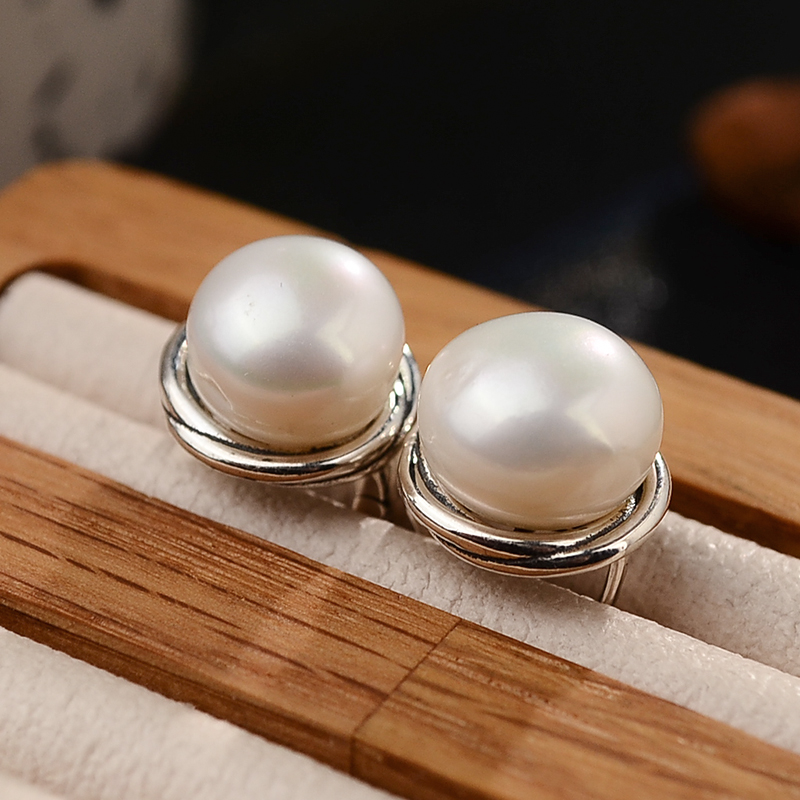 925银仿珍珠耳饰 时尚淡水珍珠银耳扣10340