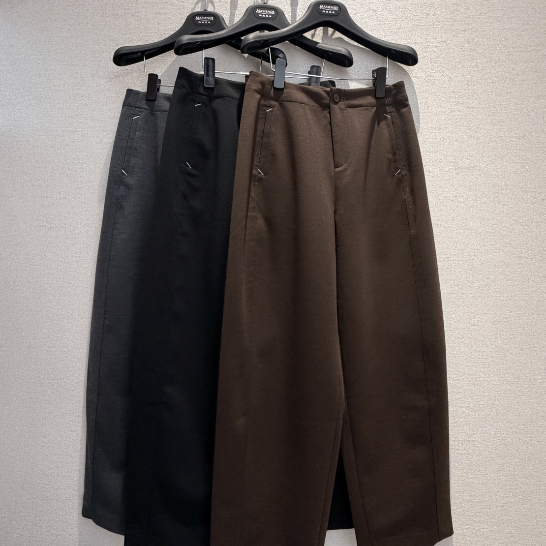 玛丝恩迪秋冬新款百搭长裤130324阔腿裤