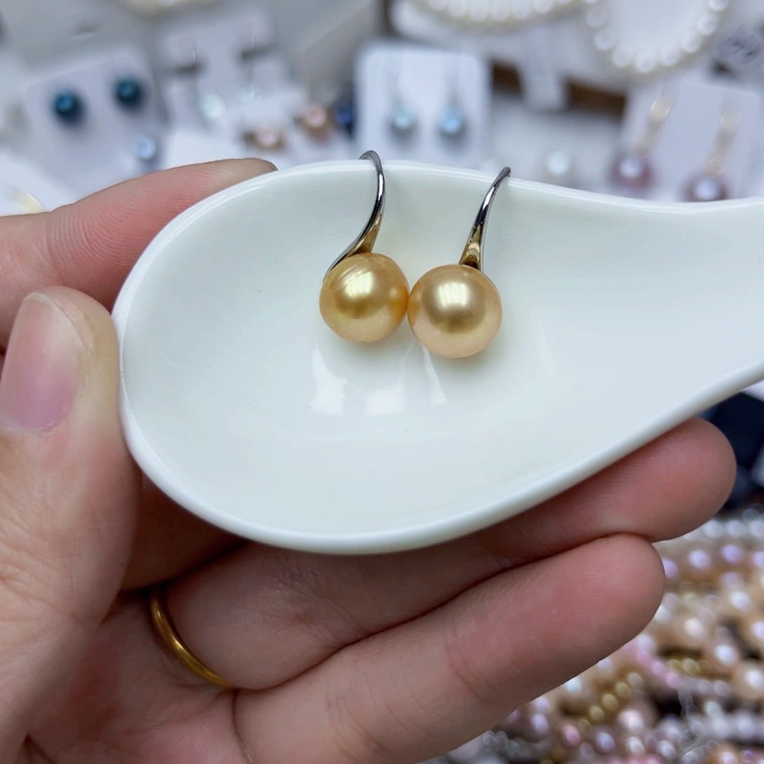 淡水珍珠耳饰银S925镶嵌