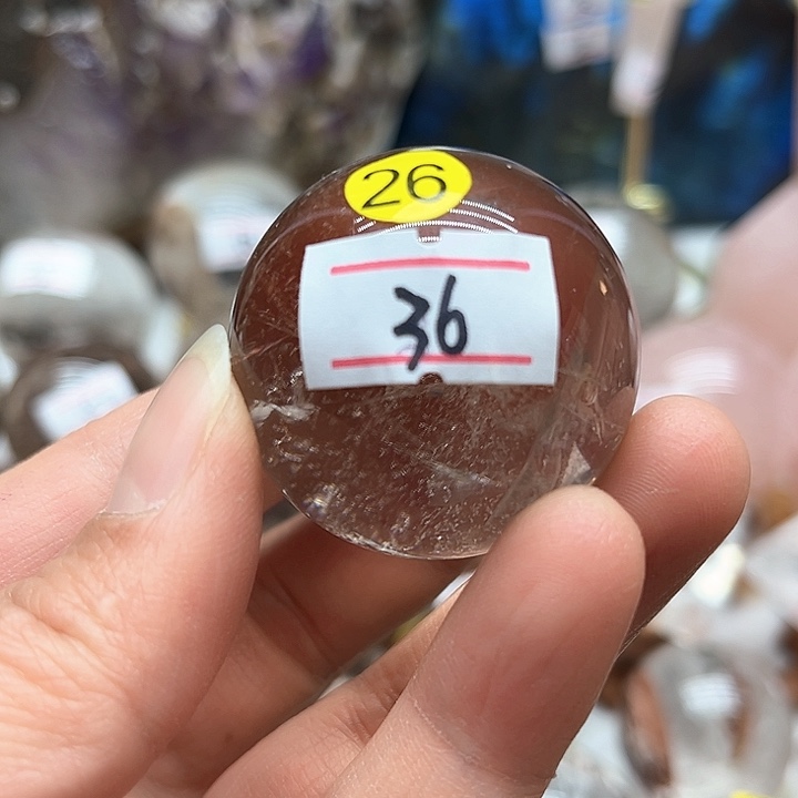 烟晶72克水晶球未镶嵌