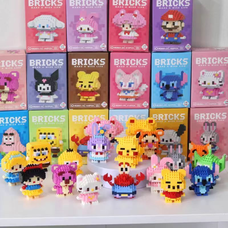 玲娜贝儿库洛米kt猫等卡通公仔微颗粒积木拼装益智玩具礼物