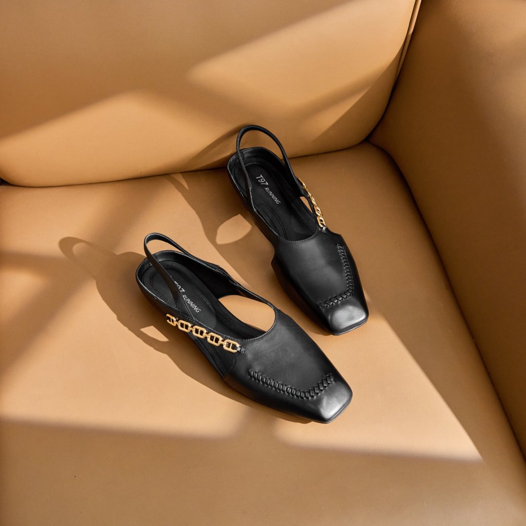 东东【胎牛版】新款舒适经典老钱风 侧空舒适百搭真皮单鞋G1378