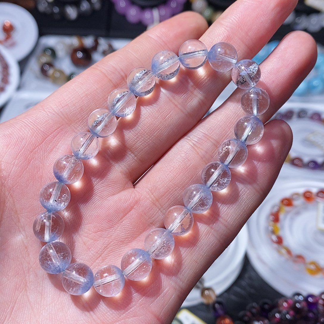 水晶手链未镶嵌蓝线石8.6