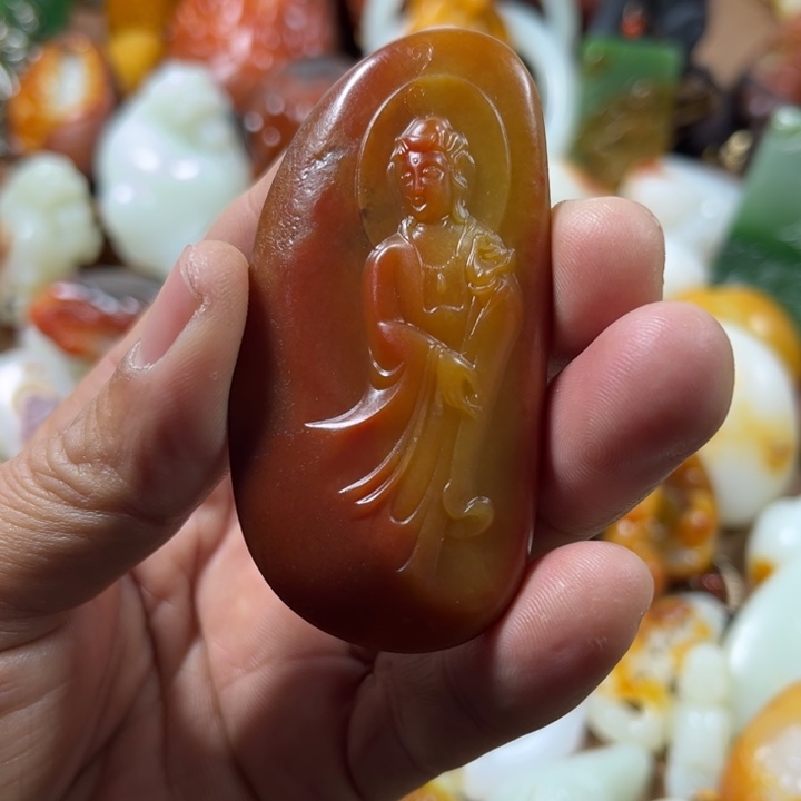 和田玉吊坠(不含链)未镶嵌平**利