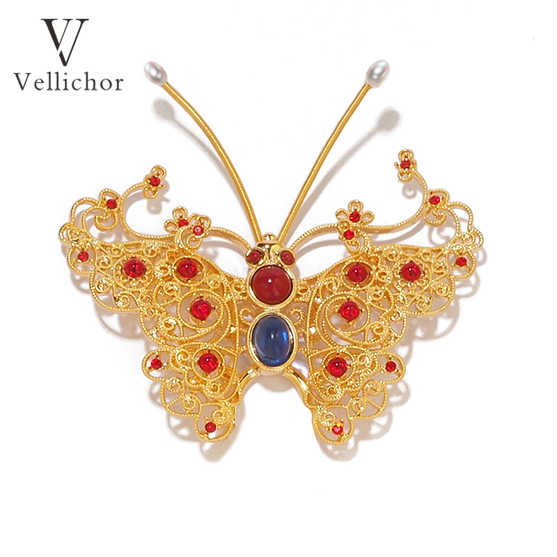 铜合金胸针 【春和景明】馆藏复古金色蝴蝶胸针轻奢高级感别针吊坠