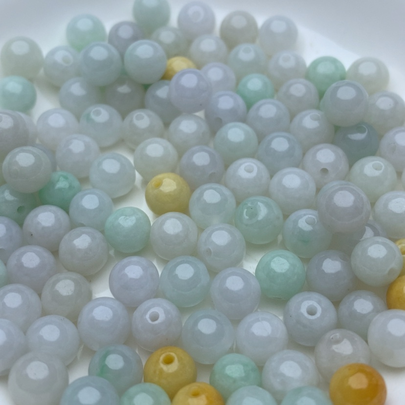 【闪购商品】翡翠手链未镶嵌卡7三彩30颗