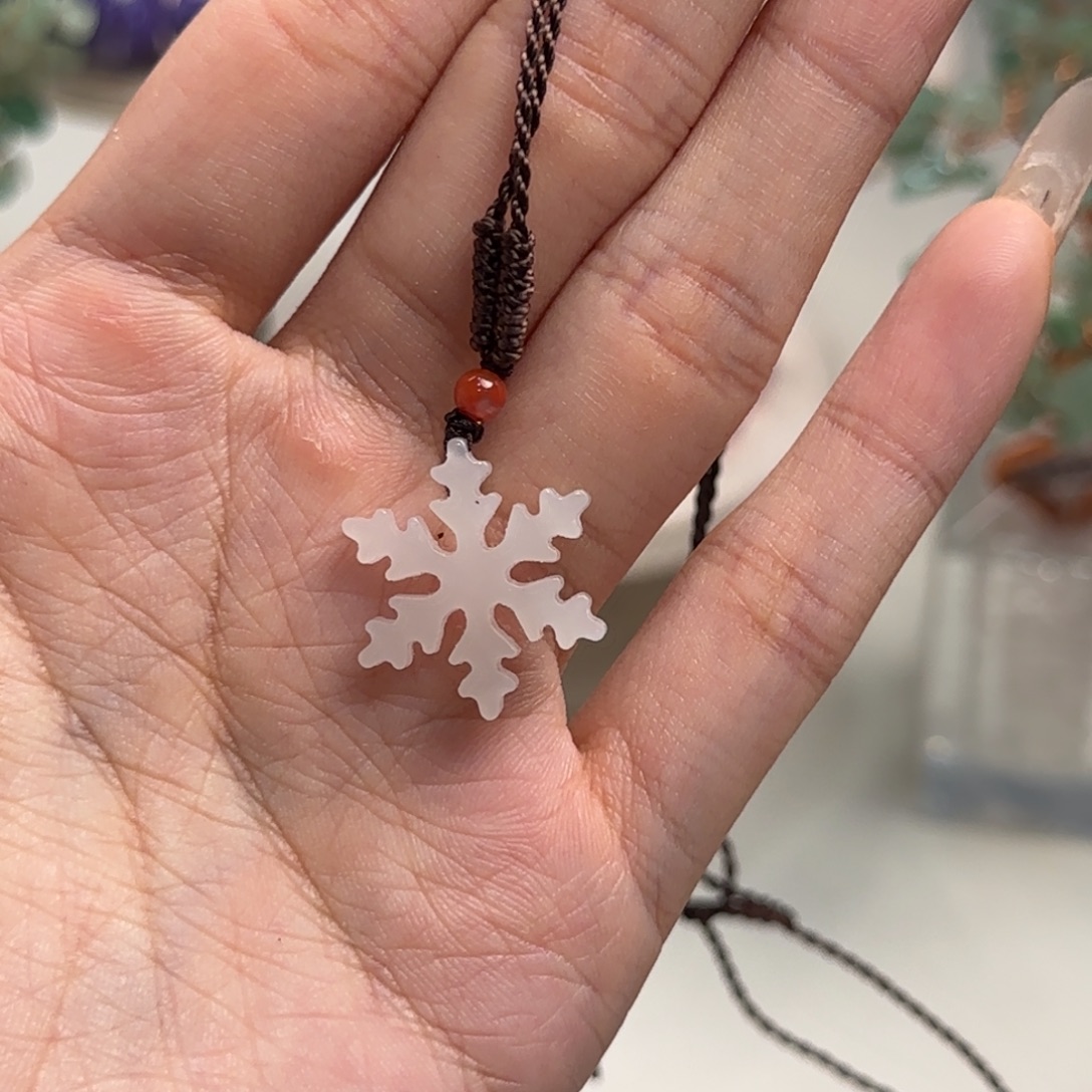 和田玉未镶嵌吊坠(不含链)雪花款