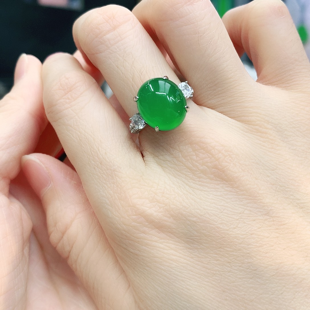 银S925镶嵌戒指玛瑙/玉髓