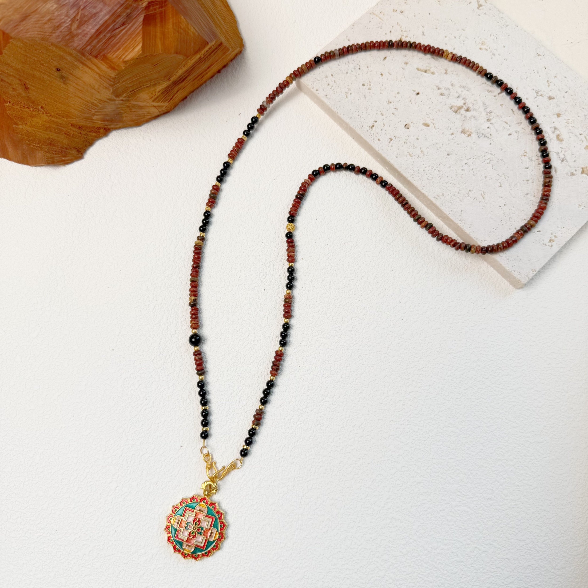 链子925银 原创设计S925银新中式复古秋冬款中长款毛衣链 