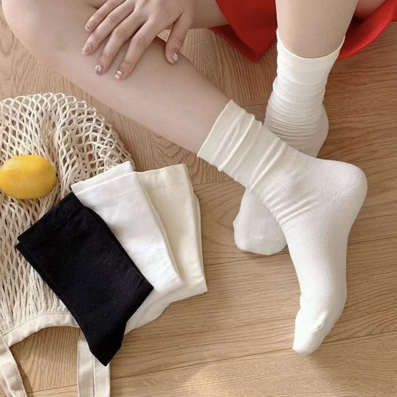 【2号链接】冬季秋季薄款短袜春季棉袜女袜袜子中筒袜常规