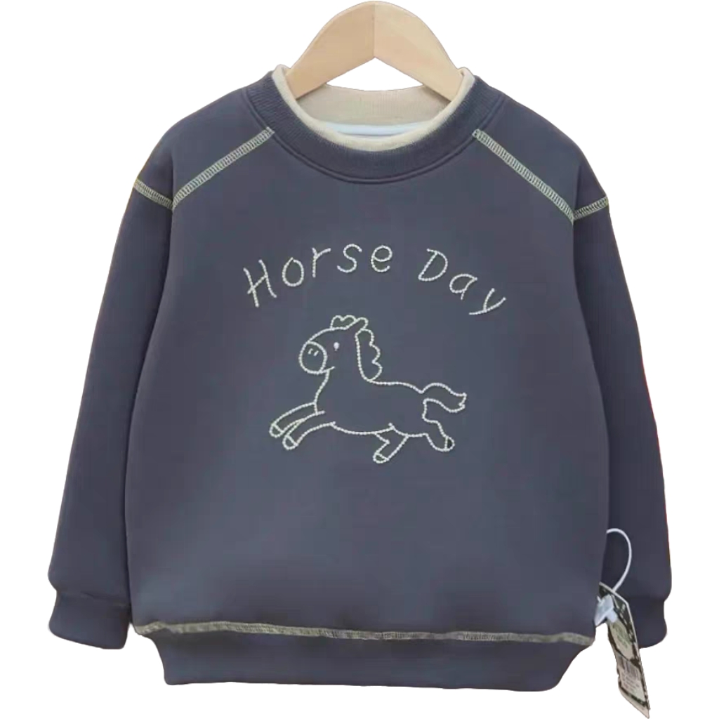  【海涛大叔】 25秋冬儿童MPP马年刺绣小马加绒卫衣