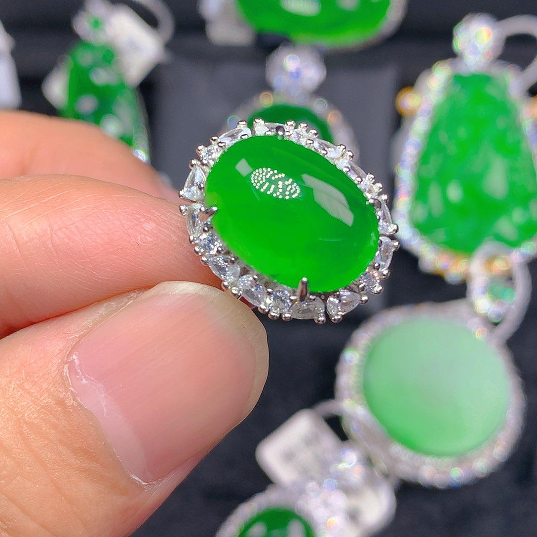 翡翠银S925镶嵌颈饰吊坠