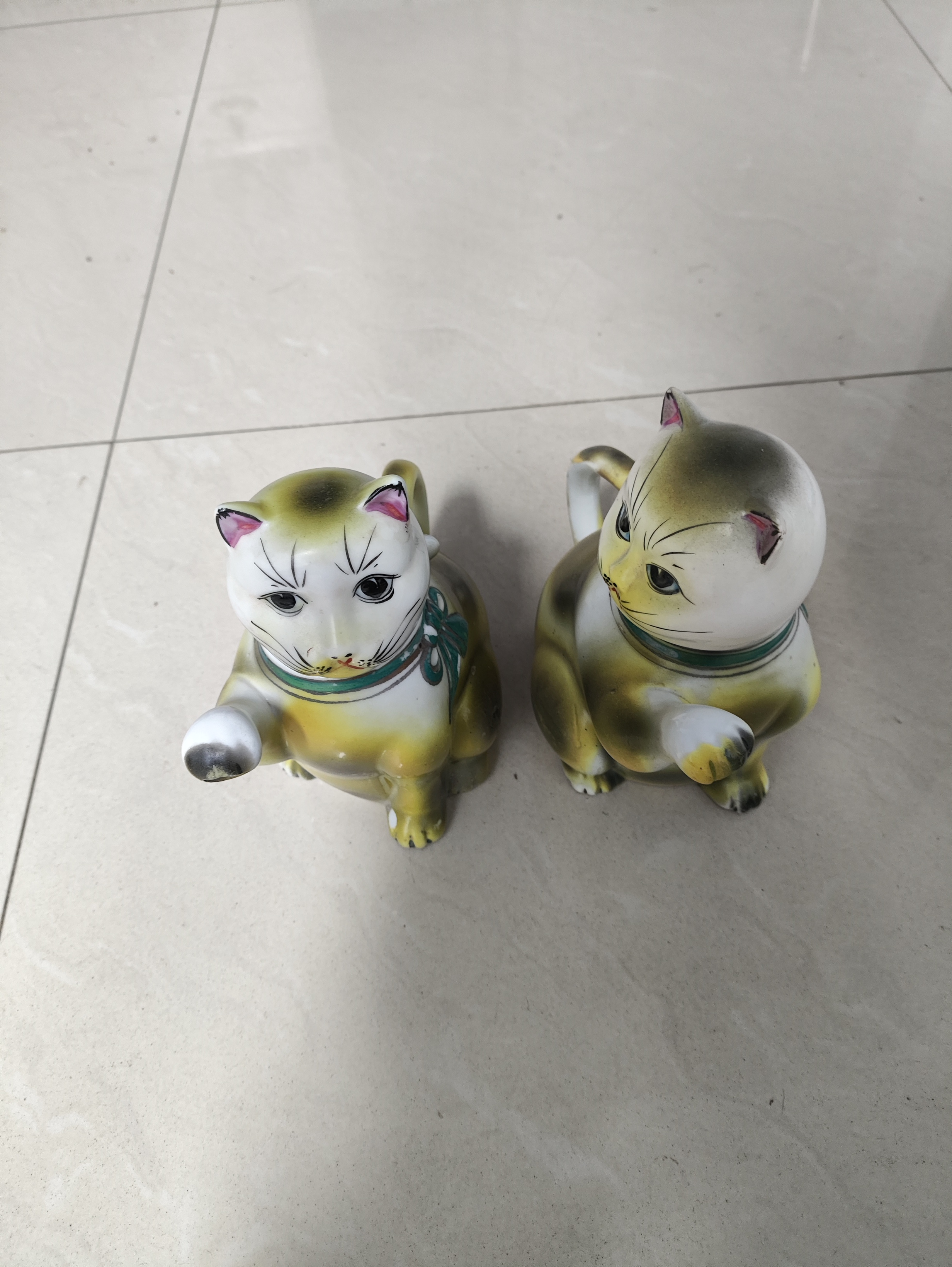 创意家居陶瓷可爱客厅狮子陶瓷摆件纯手工装饰品乔迁新居实用好物